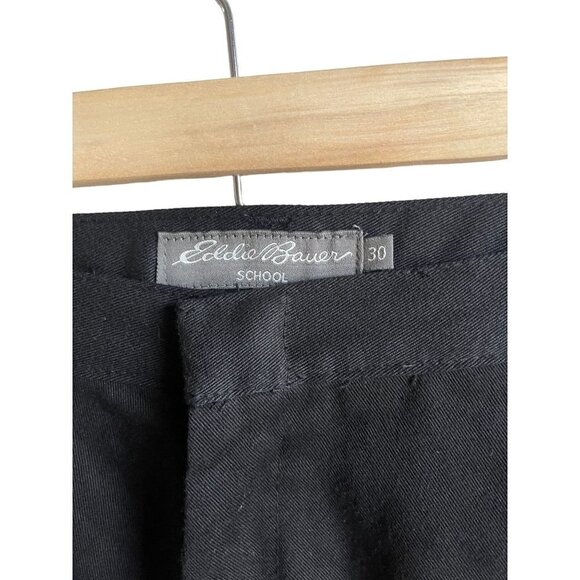 New! Eddie Bauer Uniform School Black Chino Shorts Flat Front Size W30 MSRP $32 - Picture 4 of 6